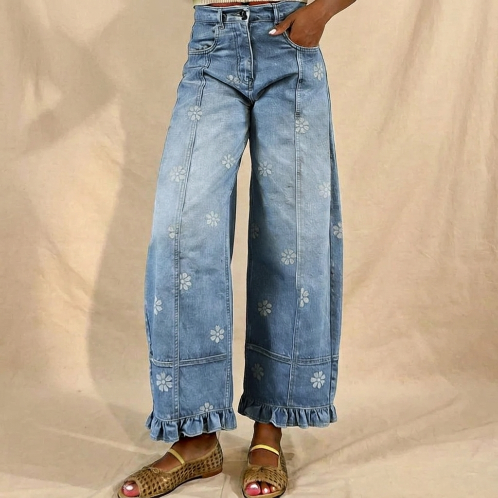 VIRAL Floral Print Jeans