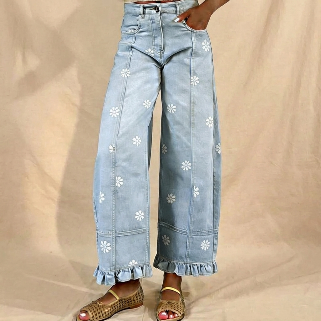 VIRAL Floral Print Jeans